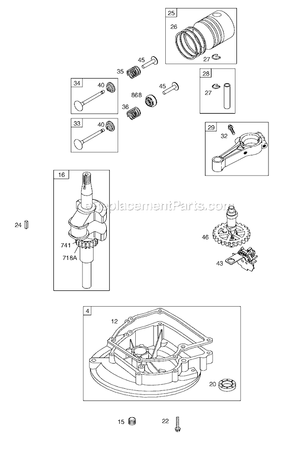 Page B Diagram and Parts List for 9T800SERIES  Briggs and Stratton Engine